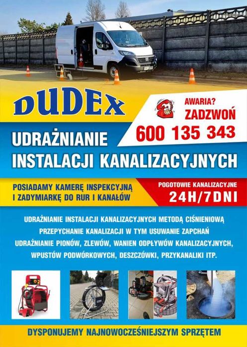 Udrażnianie rur Przetykanie WUKO 24H pogotowie kanalizacyjne Myszków