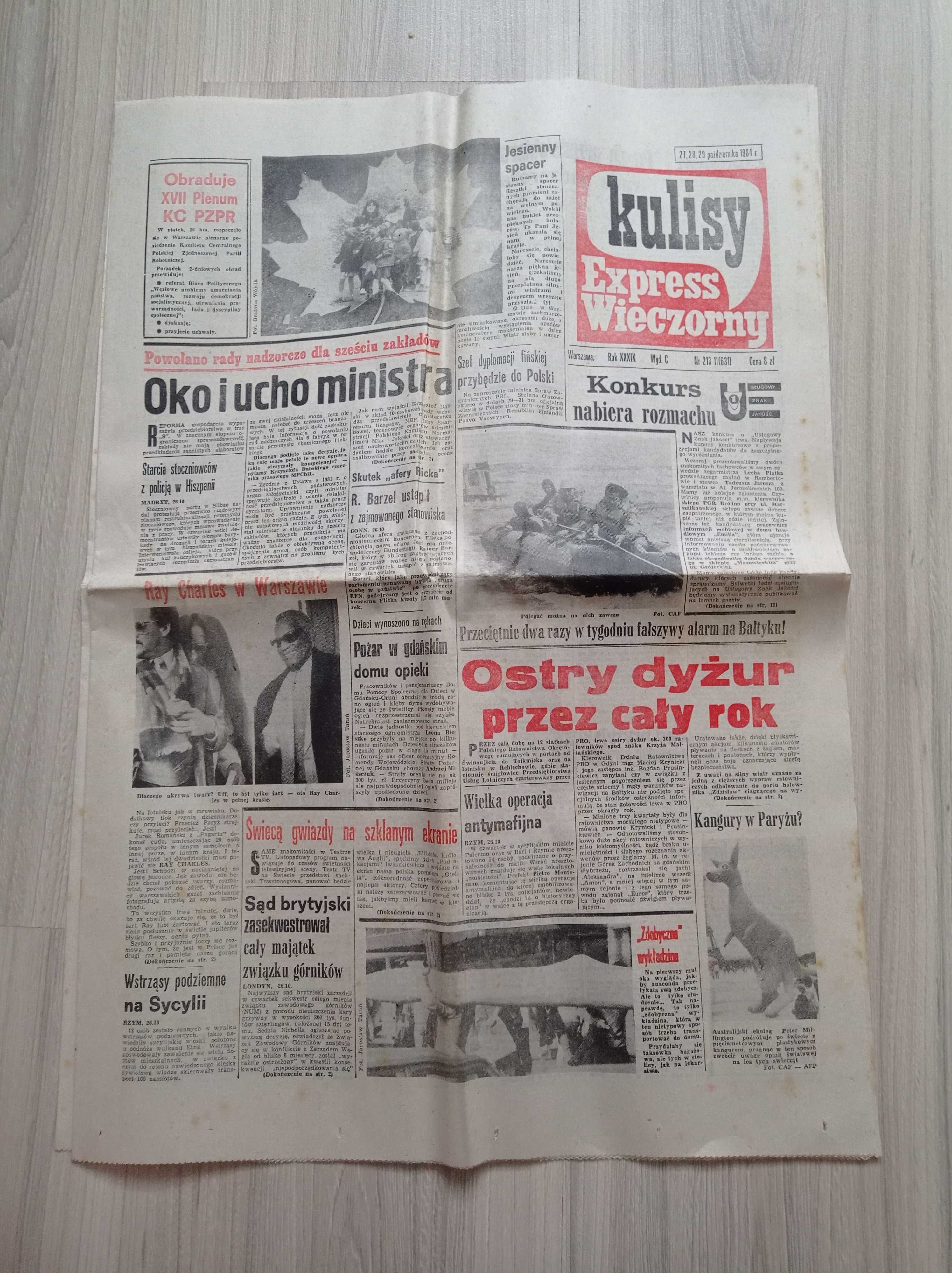 Kulisy Express Wieczorny, nr 213 / 1984, 27,28,29 października 1984