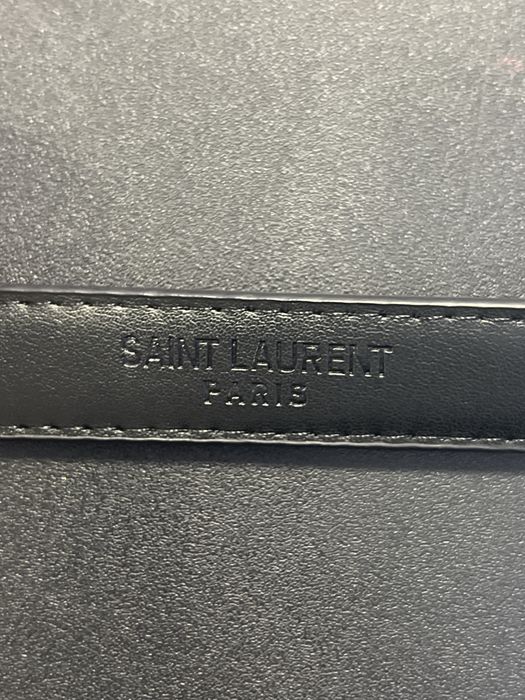 Pasek czarny, YSL, skorzany, zlote elementy, nowy