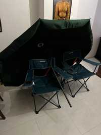 2 Guarda sóis e 2 cadeiras camping