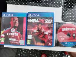 Zestaw gier: wolfenstein the new order, NBA 2k20, Fifa 20