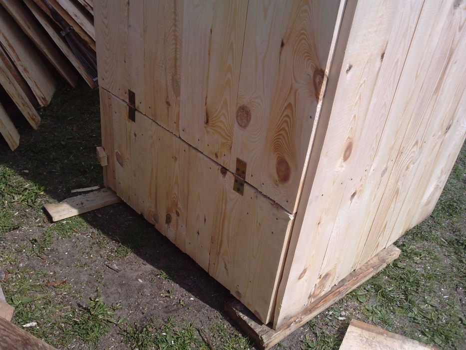 Toaleta drewniana ogrodowa WC na działkę ROD budowę wychodek sławojka