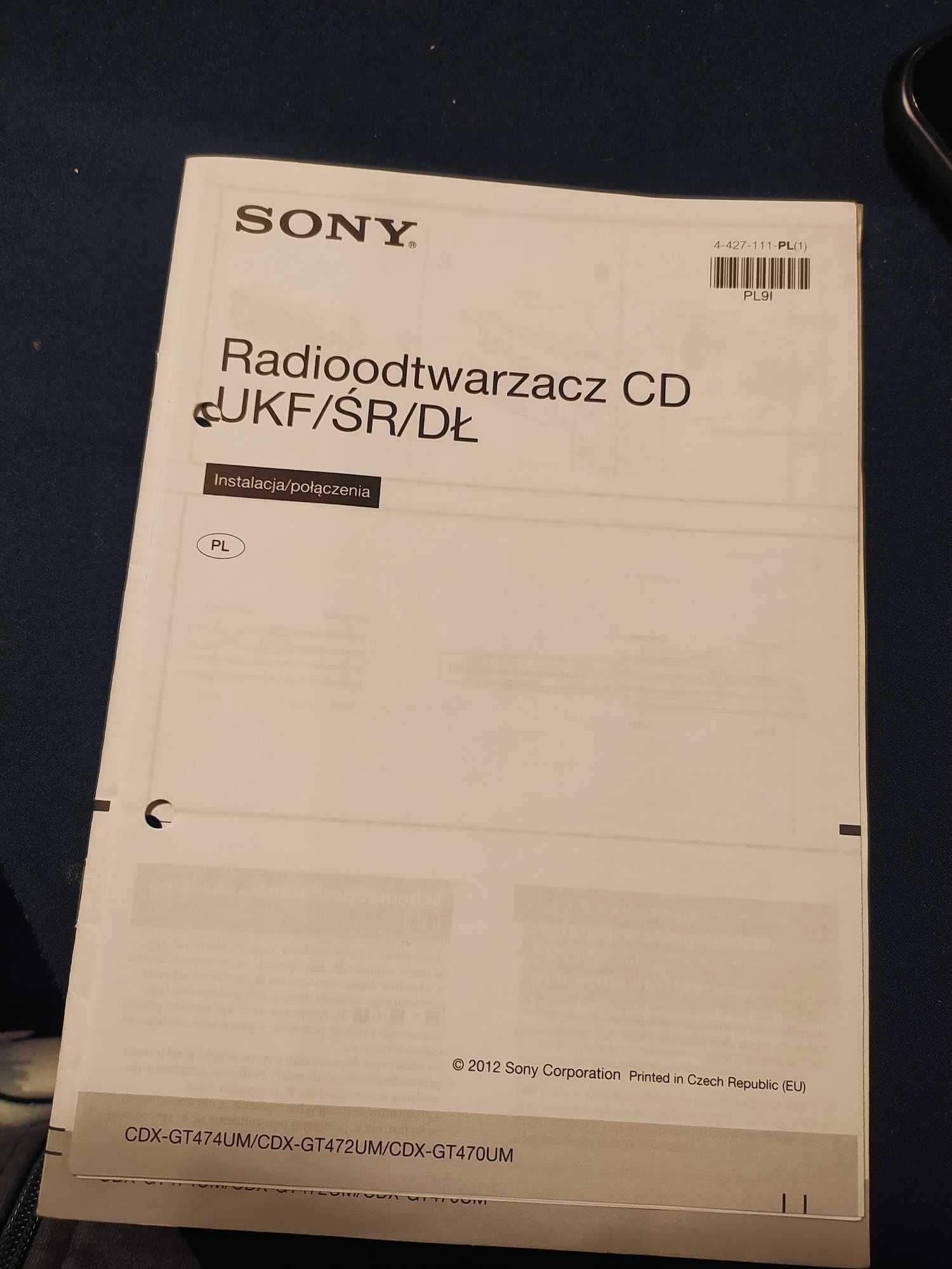 Radio samochodowe SONY CDX-GT470UM + instrukcja PL