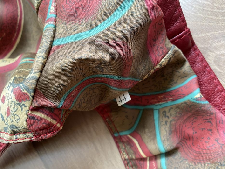 Top skóra naturalna skórzany lata 80 burgundowy czerwony