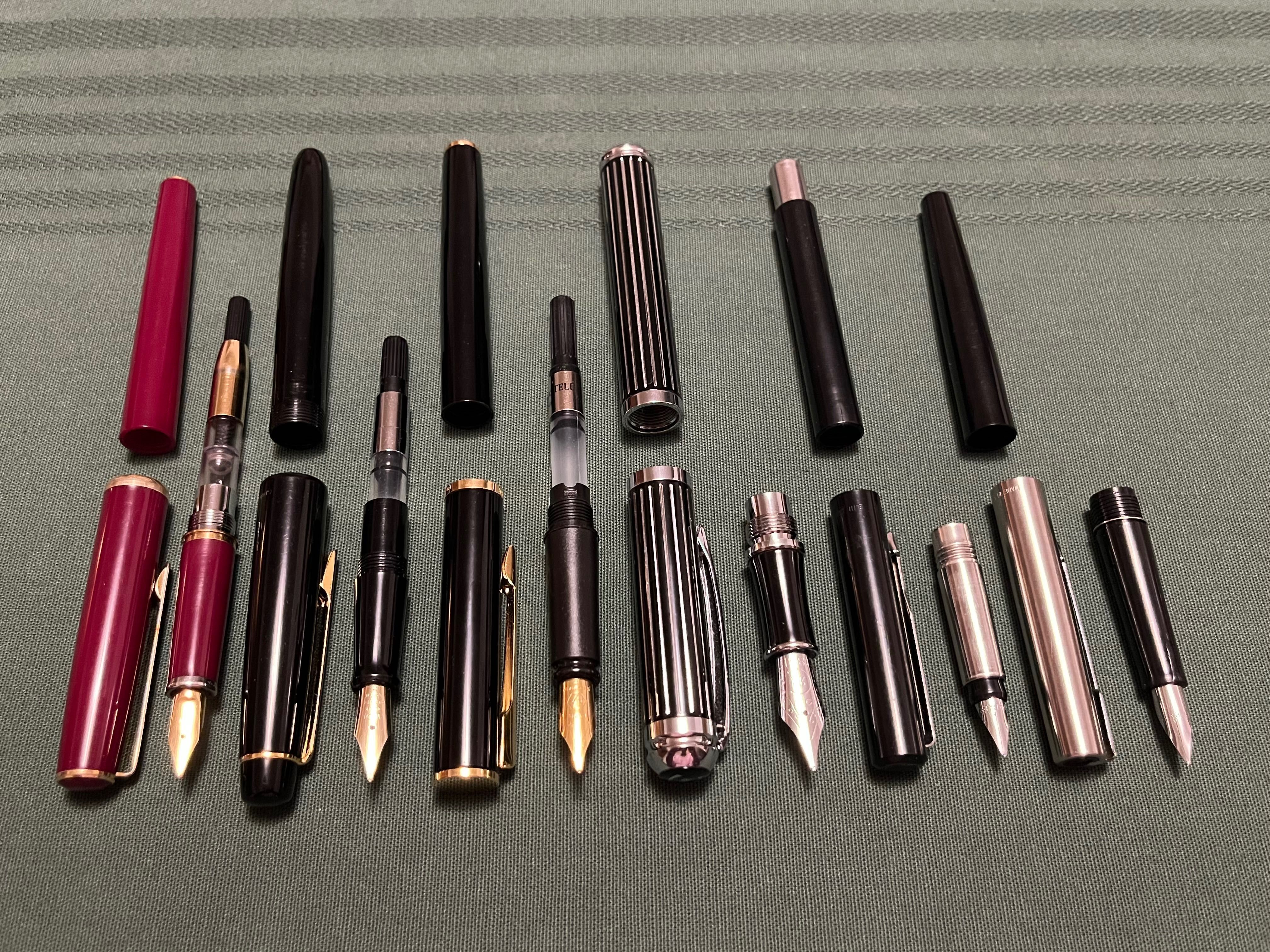 Zestaw 10 piór wiecznych - Platinum, Pilot, Waterman, Parker i inne