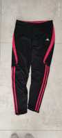 Czarne różowe legginsy Sportowe damskie Adidas S
