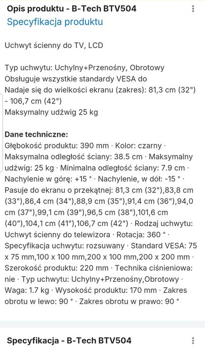 Uchwyt do telewizora