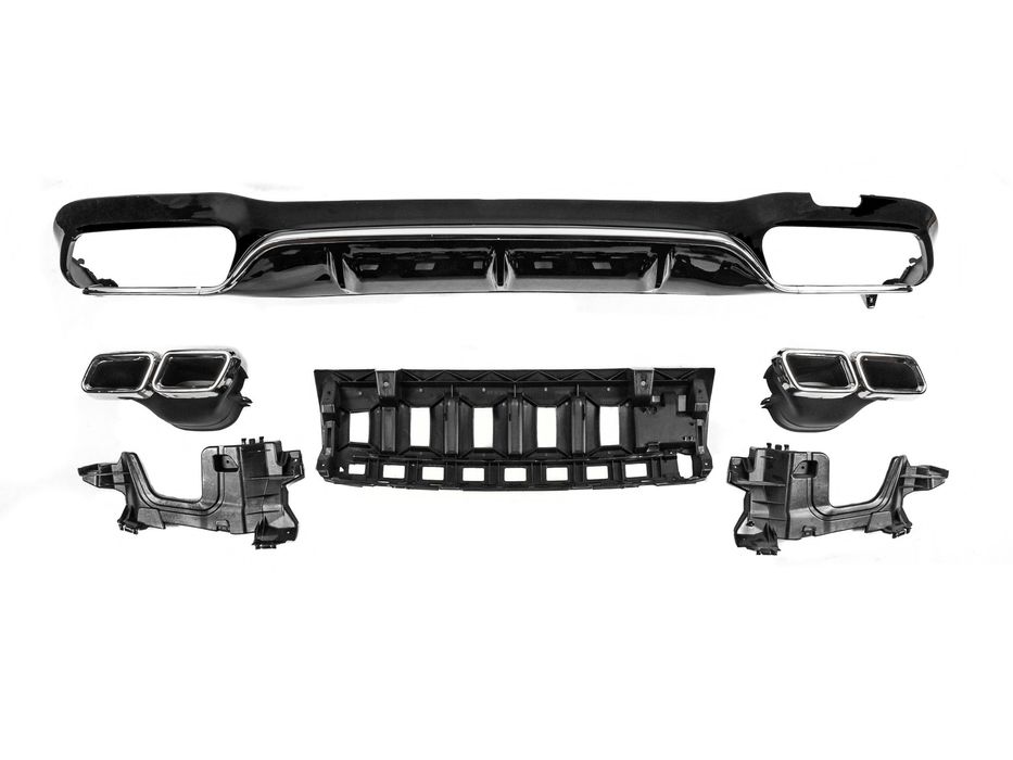 Mercedes E-сlass W213 2016-2023 р Задній дифузор з насадками сірі AMG