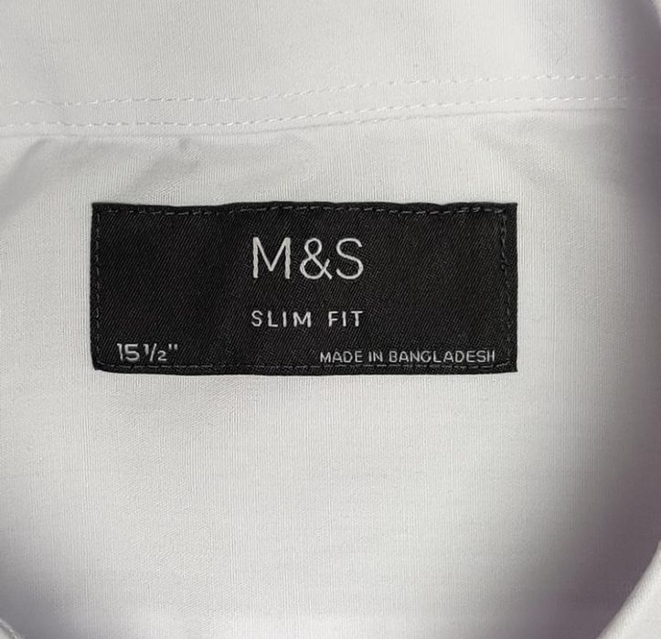 Біла чоловіча сорочка розмір М белая мужская рубашка Marks & Spencer М