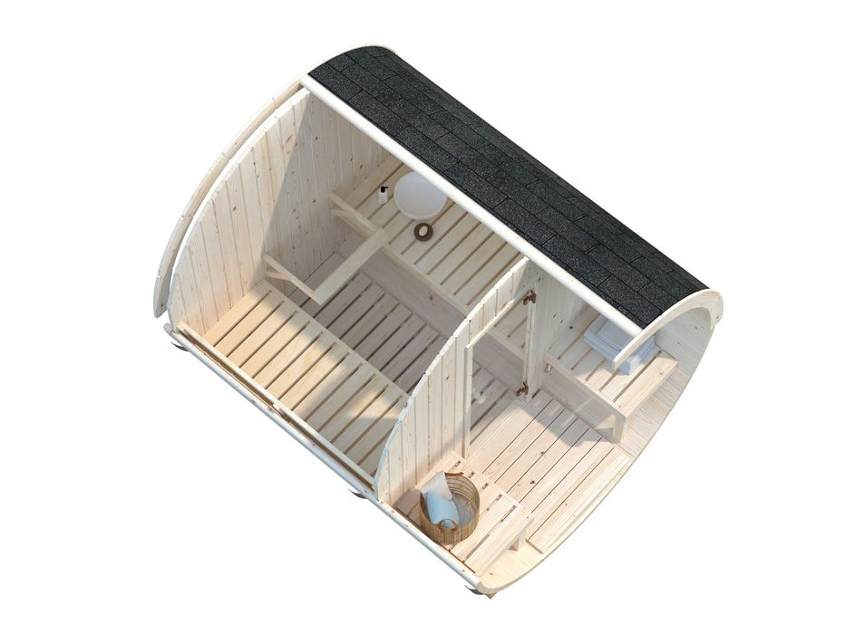 Sauna ogrodowa beczka, świerk skandynawski