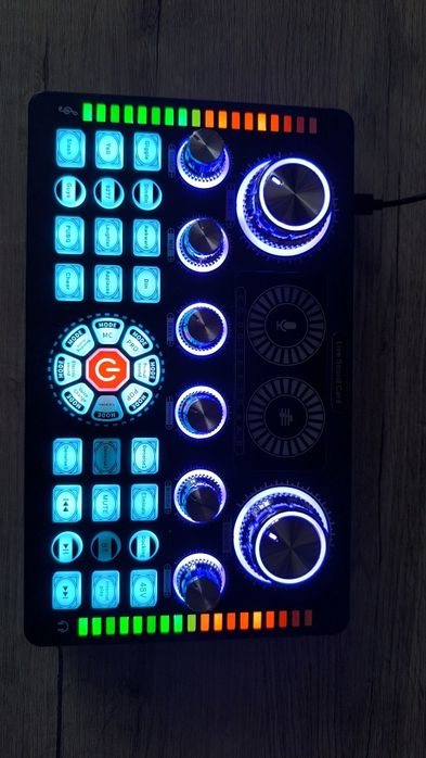 Мікрофон конденсаторний з звуковою картою (для блогерів,ведучих,стрім)