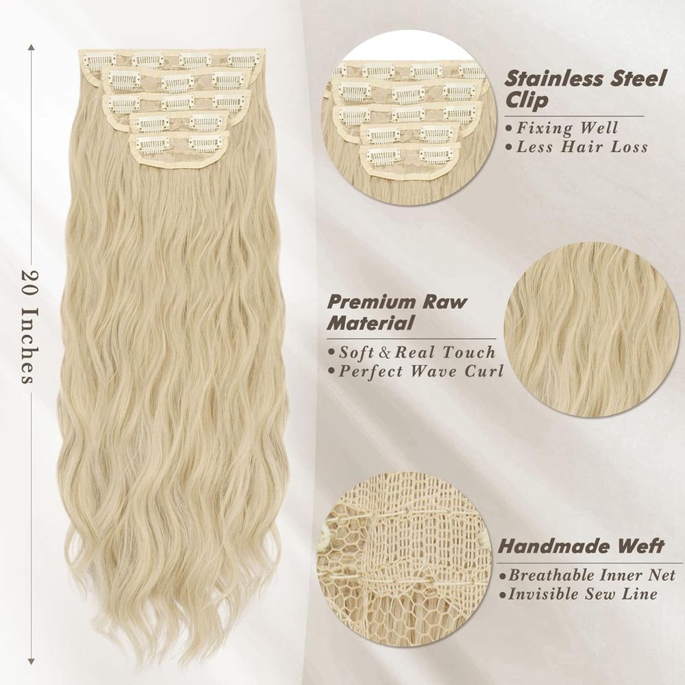 Pasma syntetyczne blond BARSDAR clip in 50 cm