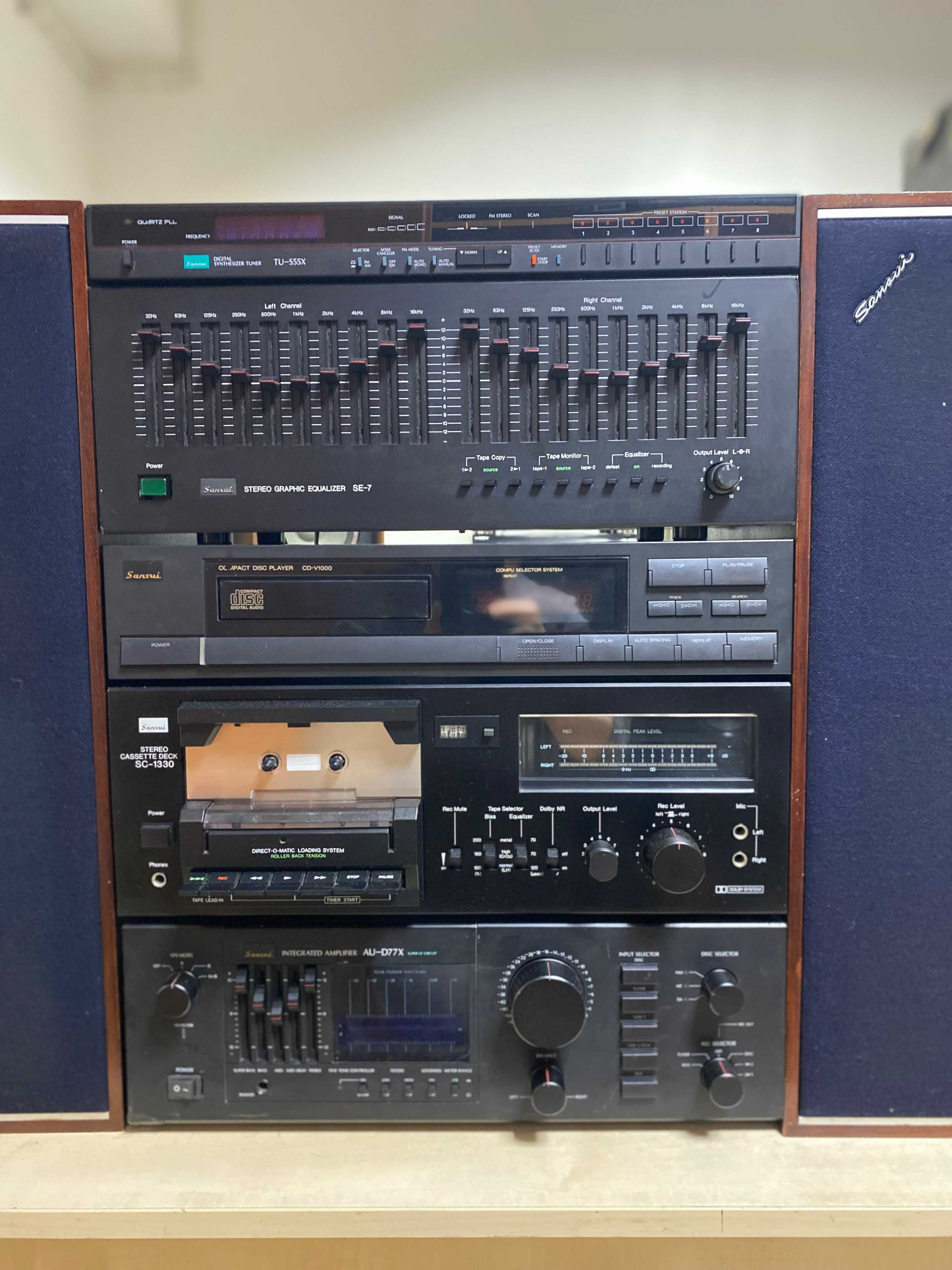 wieża Sansui plus kolumny ES200 AUD77X SC1330 CDV1000 SE7 TUS55X