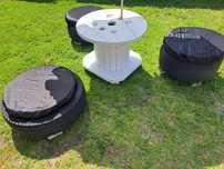 Mesa Jardim Bobine Madeira Cubos Paletes