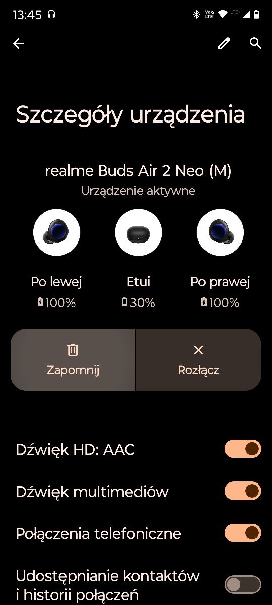 Słuchawki Bezprzewodowe REALME Buds Air 2 Neo ANC -Dynamika 102dB