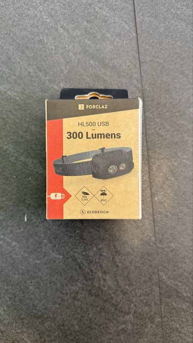 Forclaz Lanterna Frontal Recarregável - 300LUM - HL500 USB