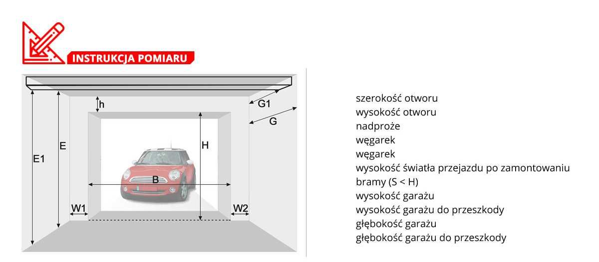 Stalowa Brama Garażowa Rozwierna NA WYMIAR Drzwi Garażowe 240 X 215 cm