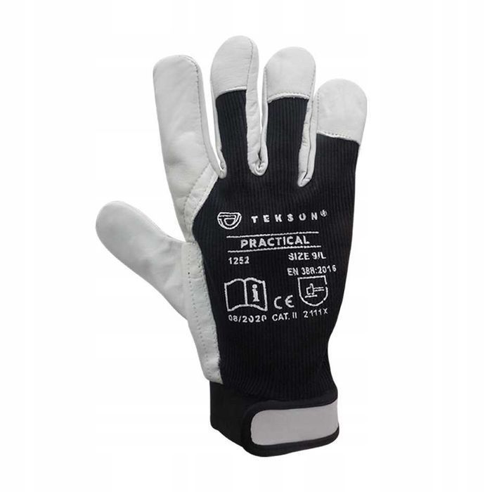 Rękawice Ochronne Tekson Practical 1252 Skóra Kozia Z Rzepem L 12 Par