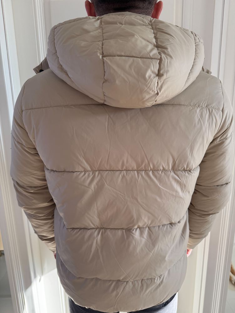 Beżowa zimowa kurtka Calvin Klein Jesns Essentials XXL