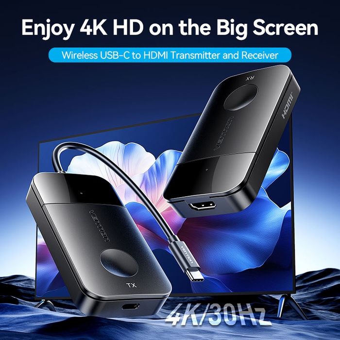 Подключай MacBook к проектору без проводов Vention 4K 30Гц