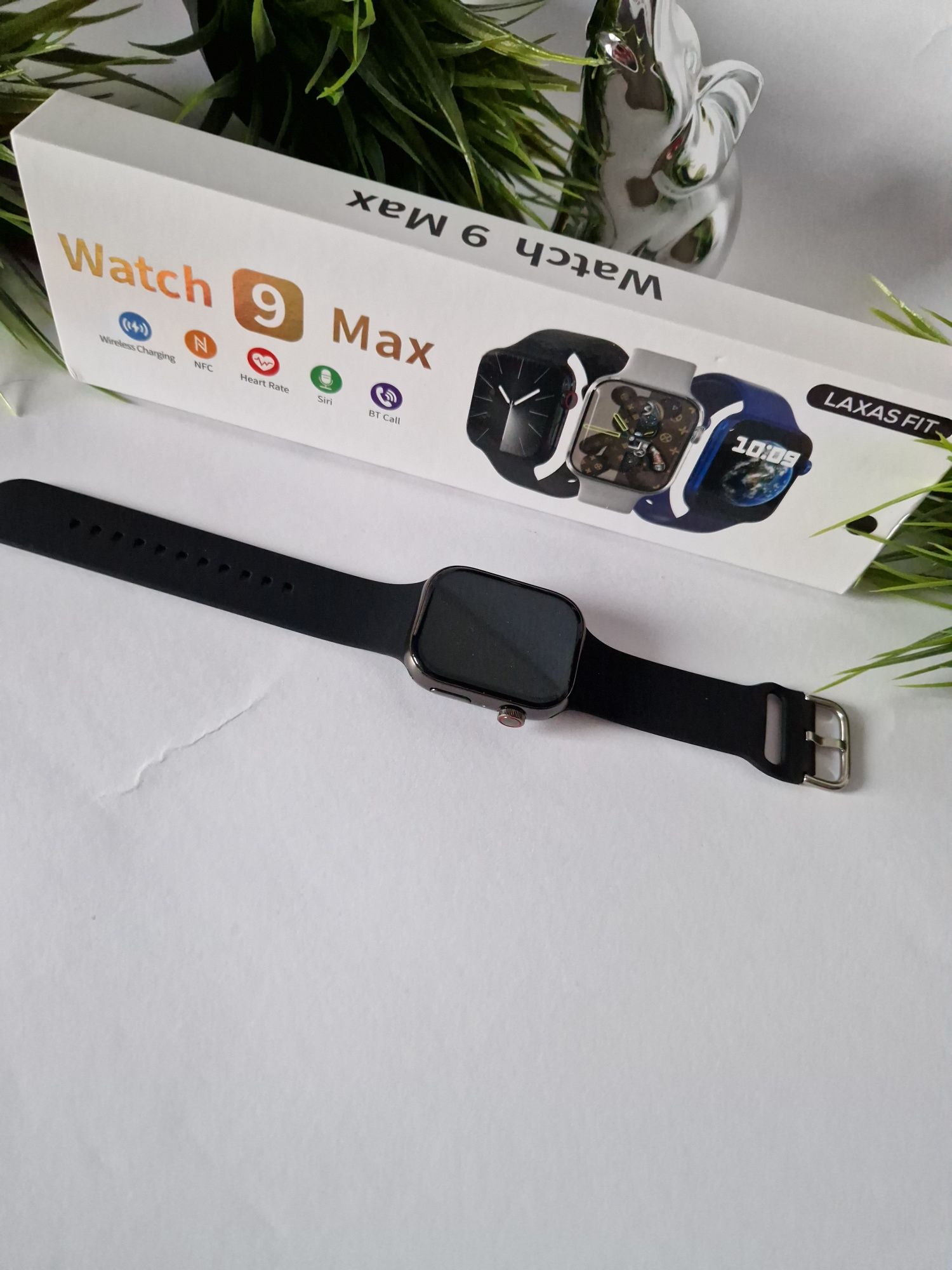 Smartwatch 9 max, komplet czarny
