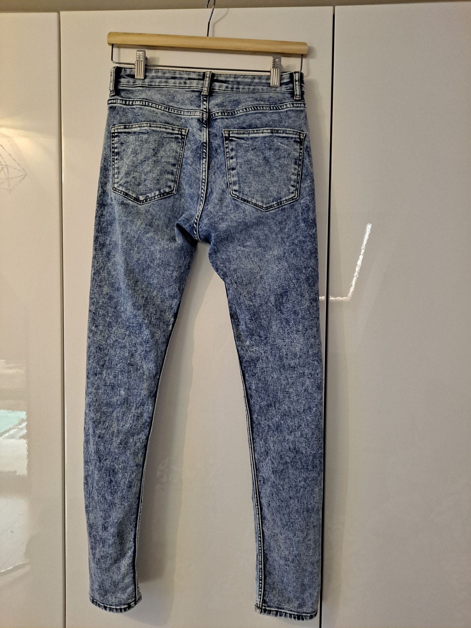H&M jeansy, dżinsy, spodnie marmurkowe, rozmiar S 36