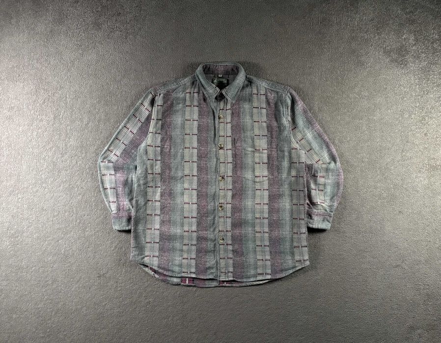 Koszula Used Company L Vintage Kolorowa Kratka Wełniana