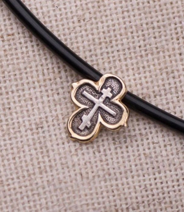 Срібний хрестик з позолотою