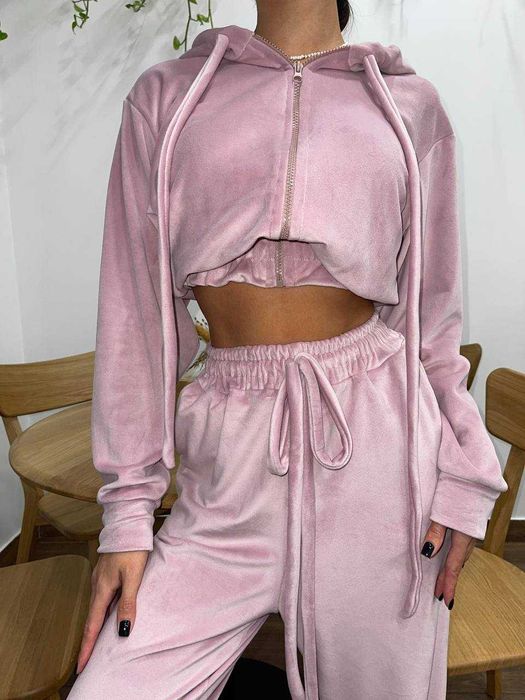 Жіночий спортивний велюровий плюшевий костюм зіпка і штани джогери