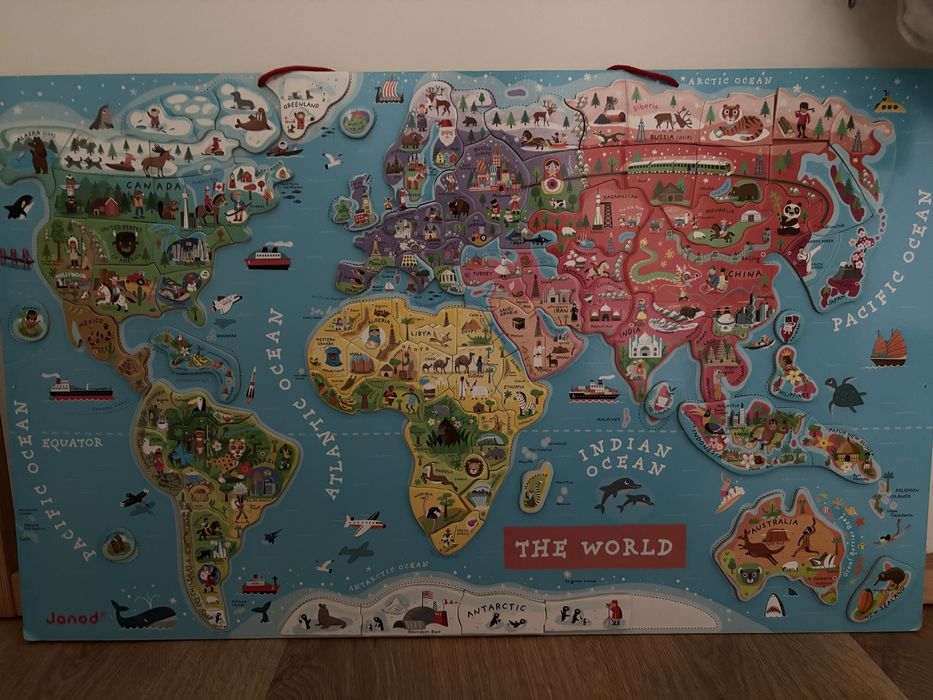 Mapa świata puzzle Janod