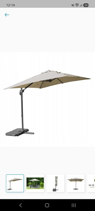 Parasol ogrodowy obrotowy 360 stopni 250x250