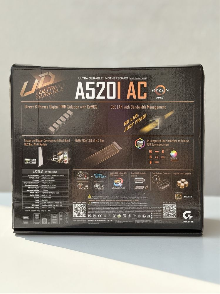Материнська плата Gigabyte A520I AC