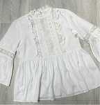 Koszula boho retro vintage haftowana ażurowa biała 36 S 100% wiskoza