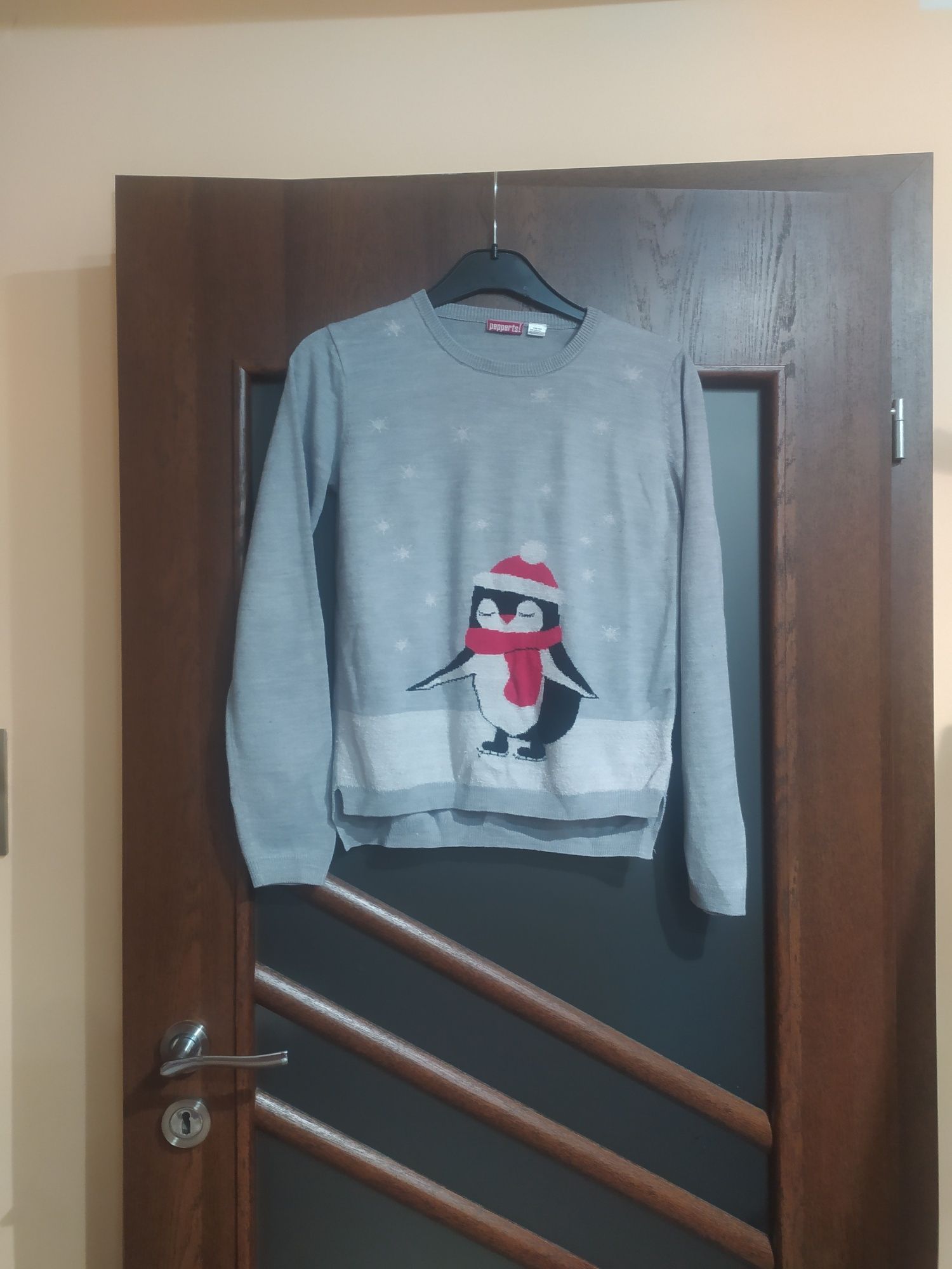 Sweter świąteczny pingwin 158 164