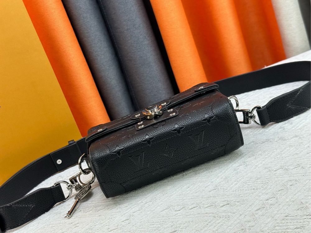 Louis Vuitton soul trunk черная кожаная сумка мужская унисекс