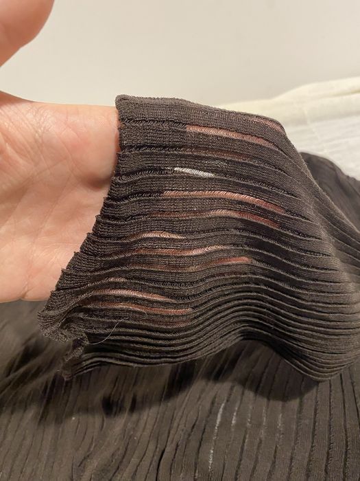 Brązowy dzianinowy bawełniany top Yves Saint Laurent