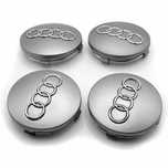 4x NOWE Dekielki AUDI 60 mm zaślepki do felg komplet  - SREBRNE 4 SZT.