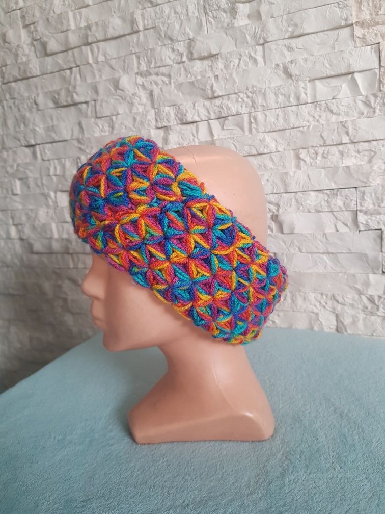 Czapka i komin Handmade kolorowa  lekka wygodna i ciepła