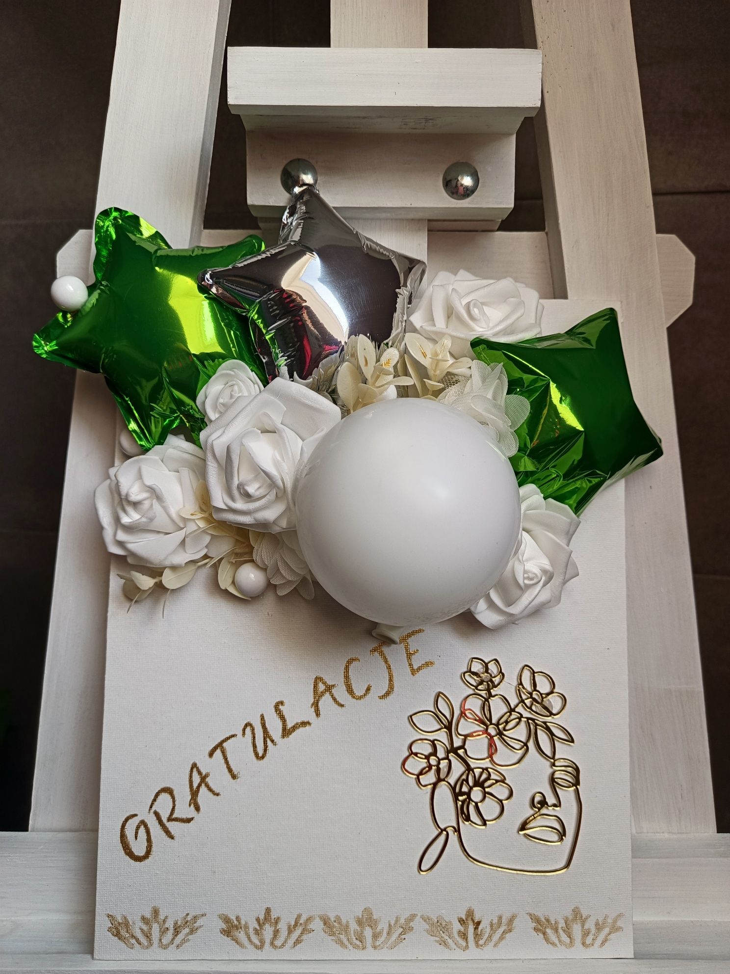 Duża kartka 30x24cm GRATULACJE balony diy okolicznościowa urodzinowa