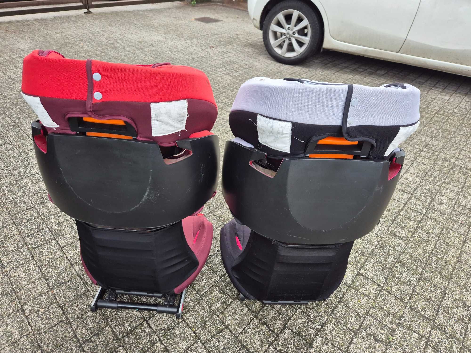 Foteliki Cybex Pallas 2-Fix 9-36 kg z ISOFIX. Szary i czerwony.