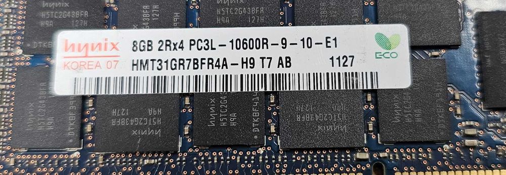 6x Pamięć Hynix 8GB 2Rx4 PC3L-10600R 9-10-E1  Serwerowa 48GB Razem