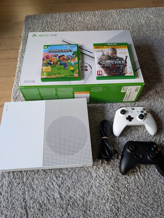 Konsola Xbox S 512 z napędem + 2 pady + Minecraft Wiedźmin ideał