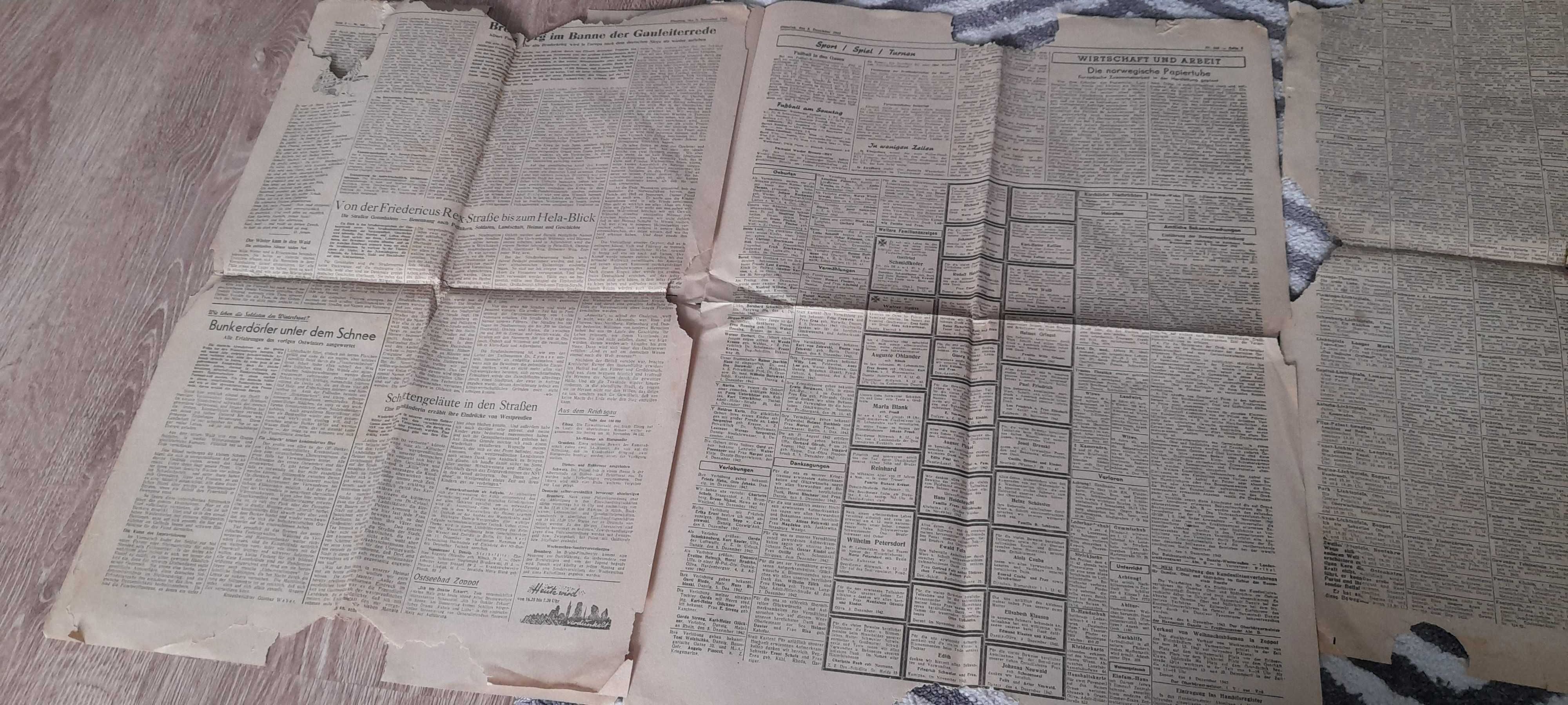 Niemcy Danzig faszystowskie gazety Danziger vorposten, rzesza 1941r