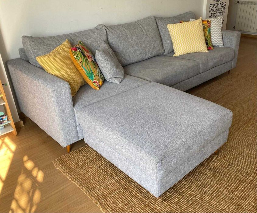 Sofá Cinza c/ Chaise Longue