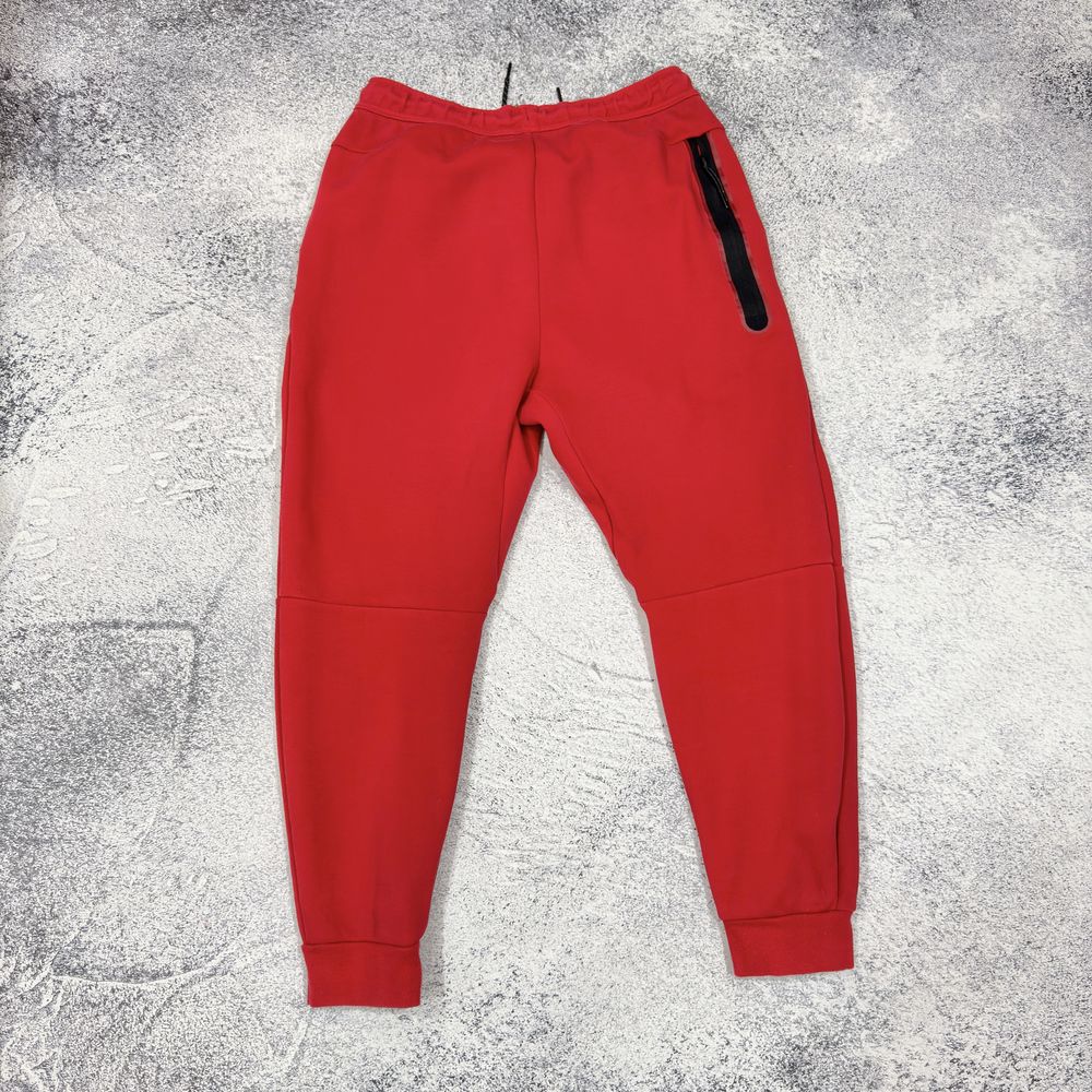 Nike Tech Fleece красные спортивные штаны L размер