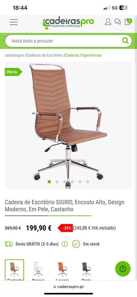 Cadeira de escritorio alta