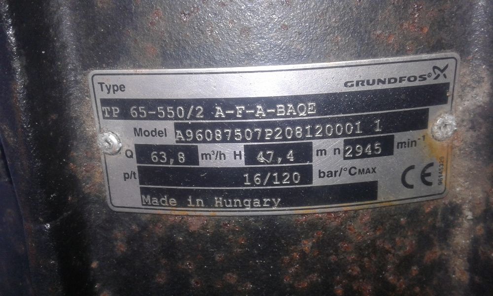 Pompa grundfos TP 65-550/2 15kw 64 m/h PILNIE