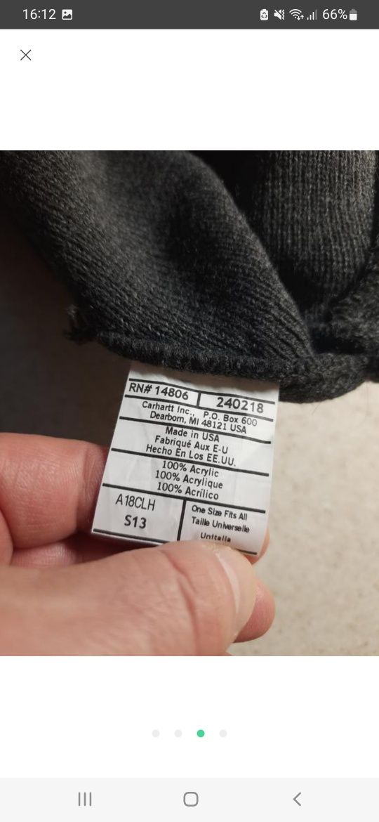 Шапка Carhartt тёплая,зимняя.