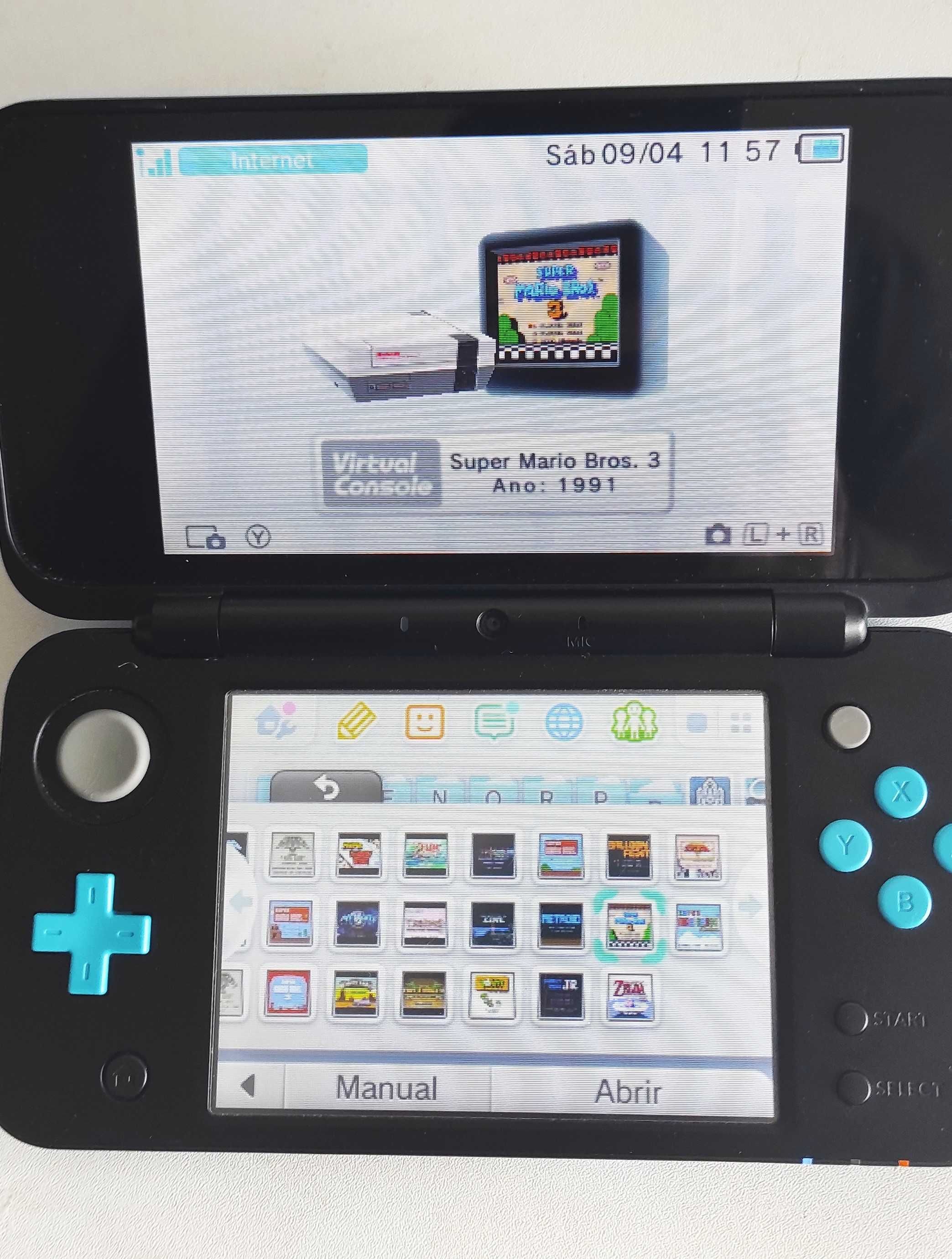 New Nintendo 2DS XL Desbloqueada - Cartão 128 GB -