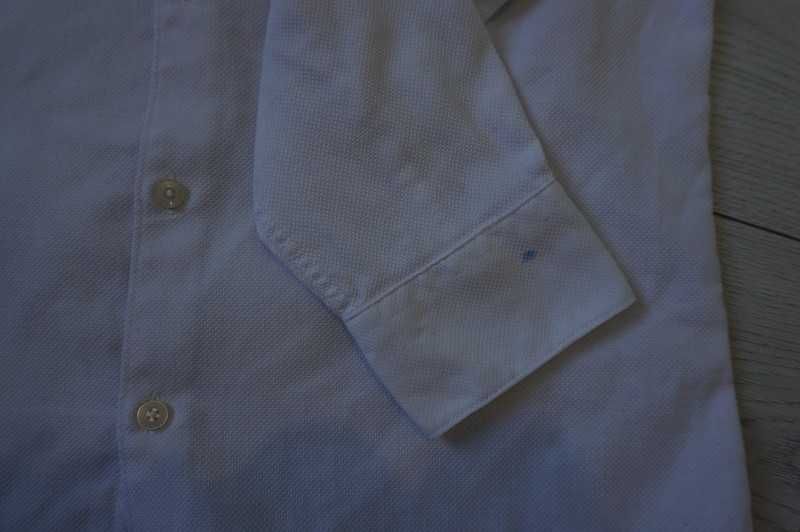 biała koszula ze stójką~ faktura~ Zara Slim fit r.36